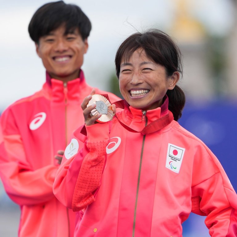 マラソン視覚障害女子道下美里が3大会連続メダル！